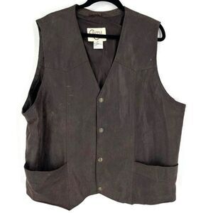 Vintage Cripple Creek‎ Men's Suede Leather Vest Jacket Chocolate Brown Size 3XL